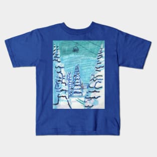 Winter Landscape with Cable Car Kids T-Shirt